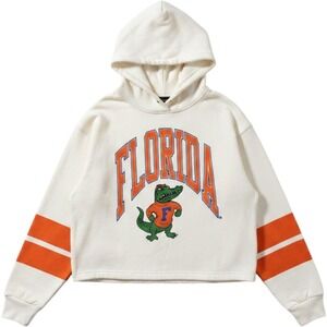 '47 Brand Florida Gators Cropped Hoodie Cream Albert Alligator Womens XL NEW